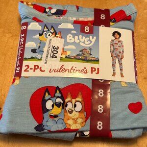 New Bluey kids 2 pc valentines pajama set size 8 unisex